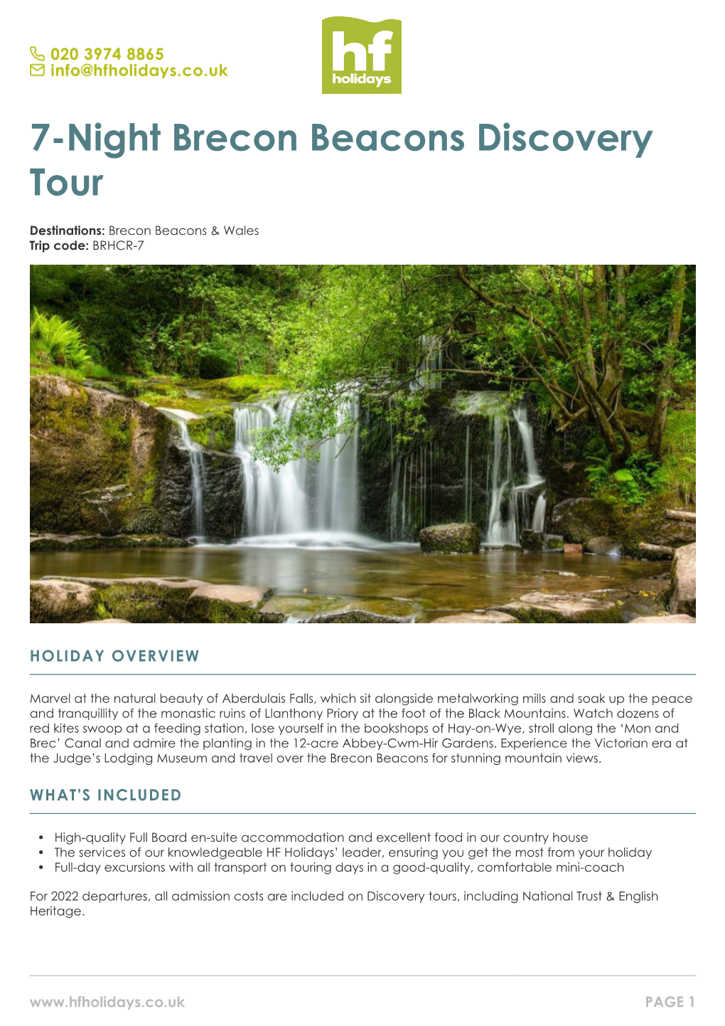 7-Night Brecon Beacons Discovery Tour