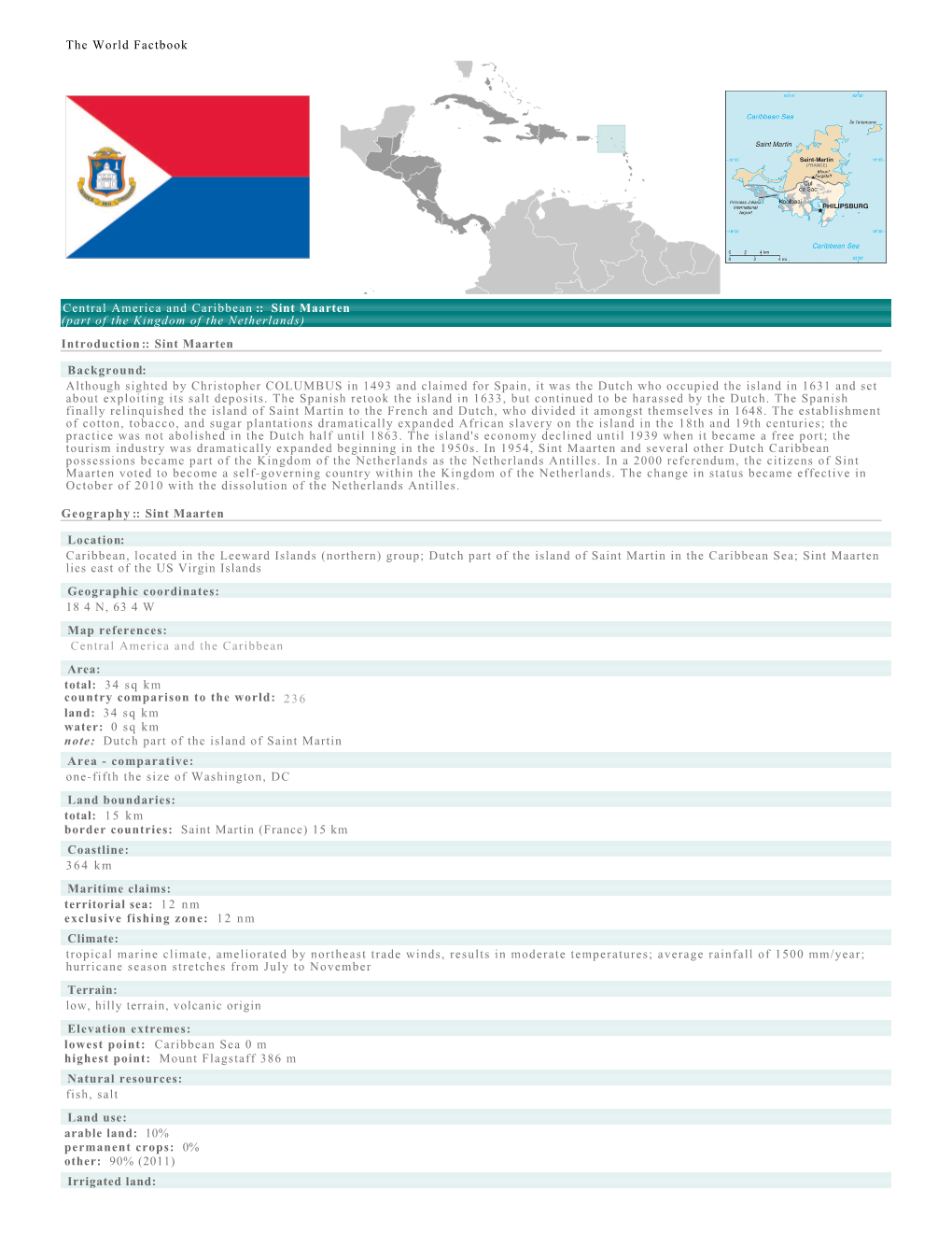 The World Factbook Central America and Caribbean :: Sint Maarten