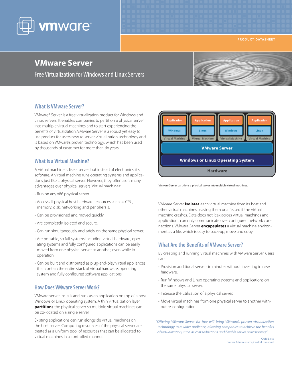 Vmware Server Free Virtualization for Windows and Linux Servers