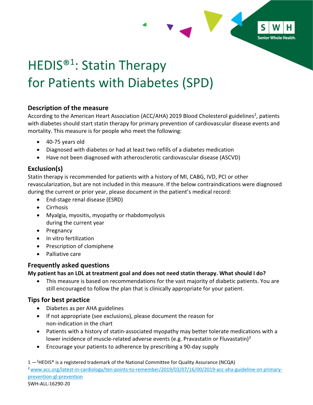 Statin Therapy for Patients with Diabetes (SPD)