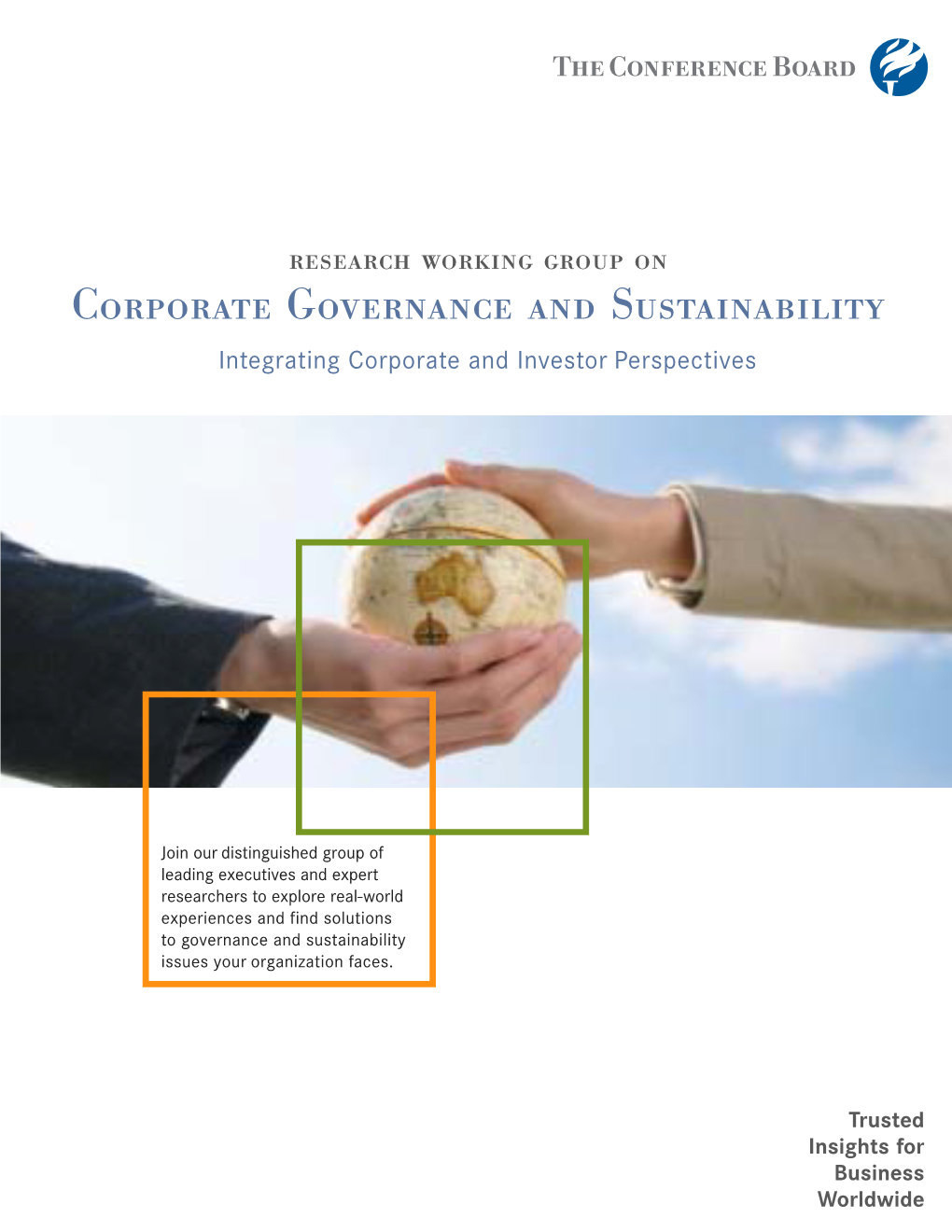 Corporate Governance and Sustainability Integrating Corporate and Investor Perspectives