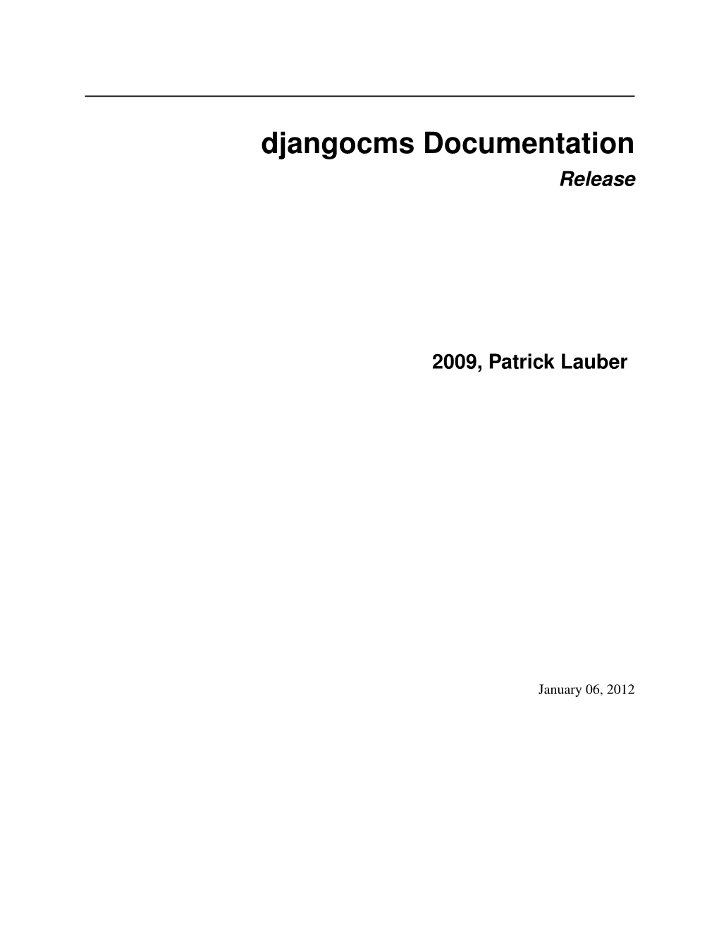 Djangocms Documentation Release