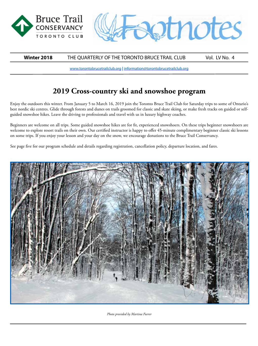 2019 Cross-Country Ski and Snowshoe Program