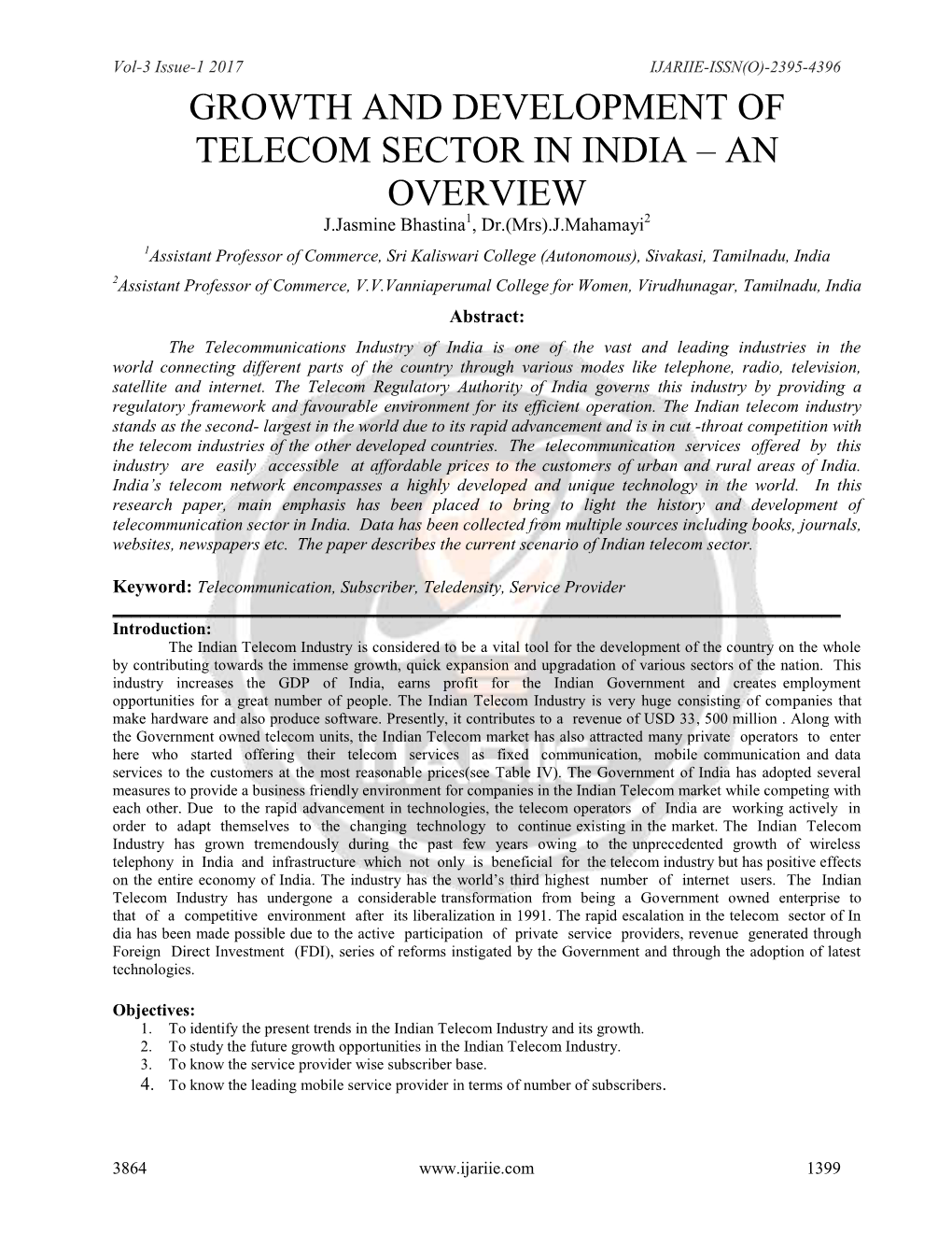 Growth and Development of Telecom Sector In