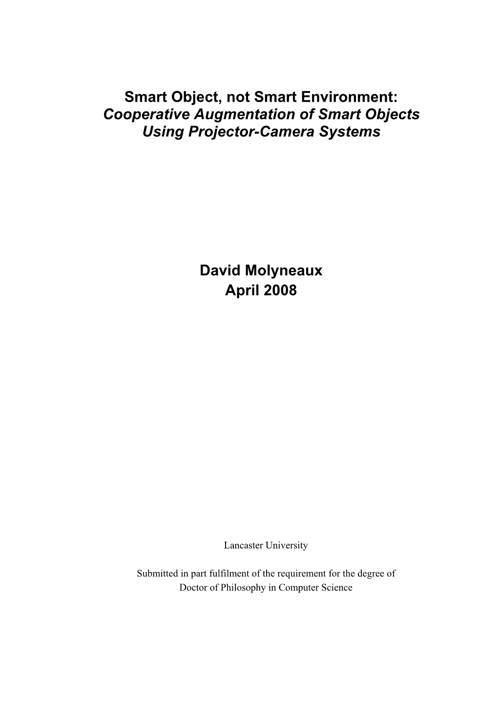 Cooperative Augmentation of Smart Objects Using Projector-Camera Systems