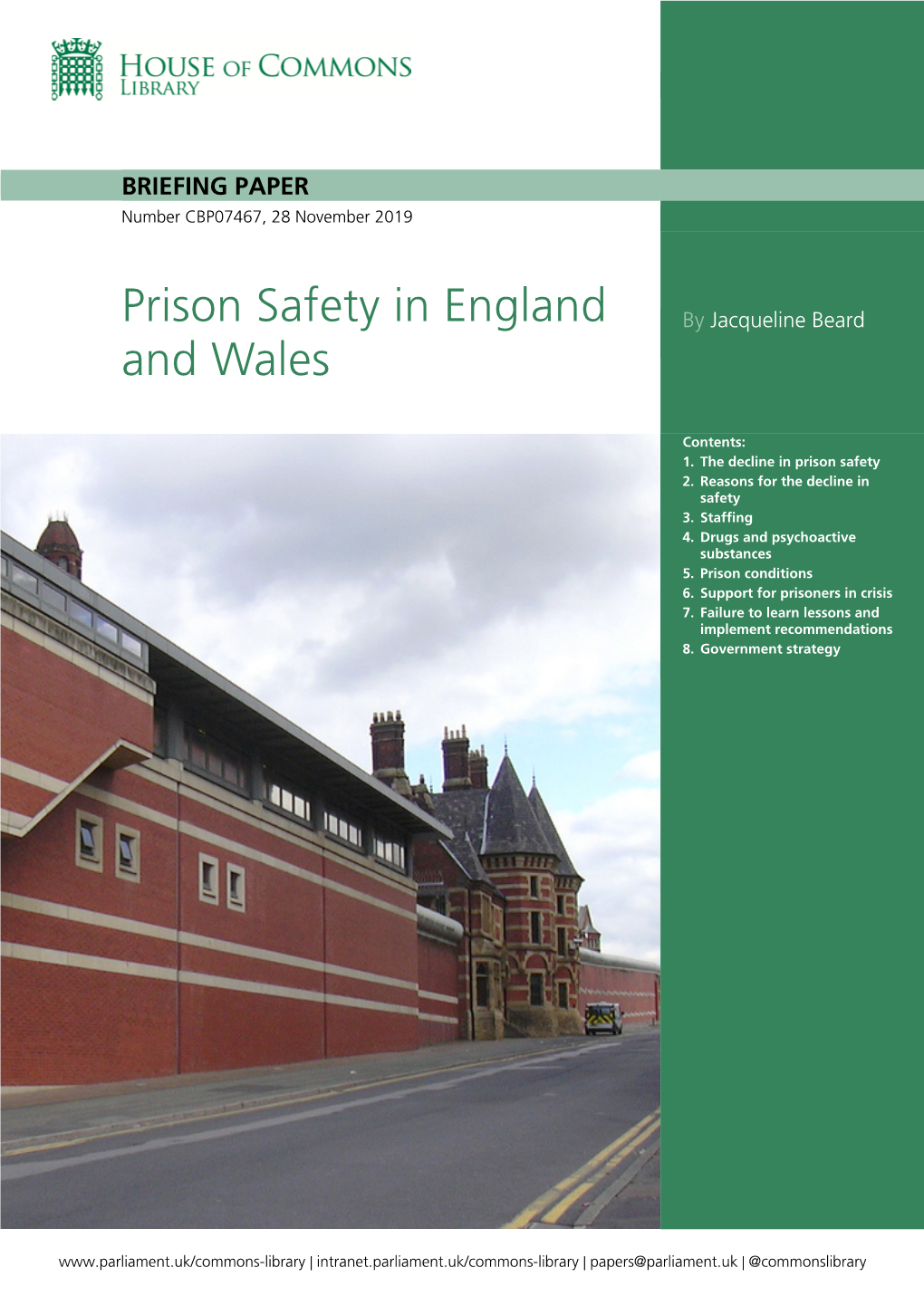 Safety in Prisons in England and Wales