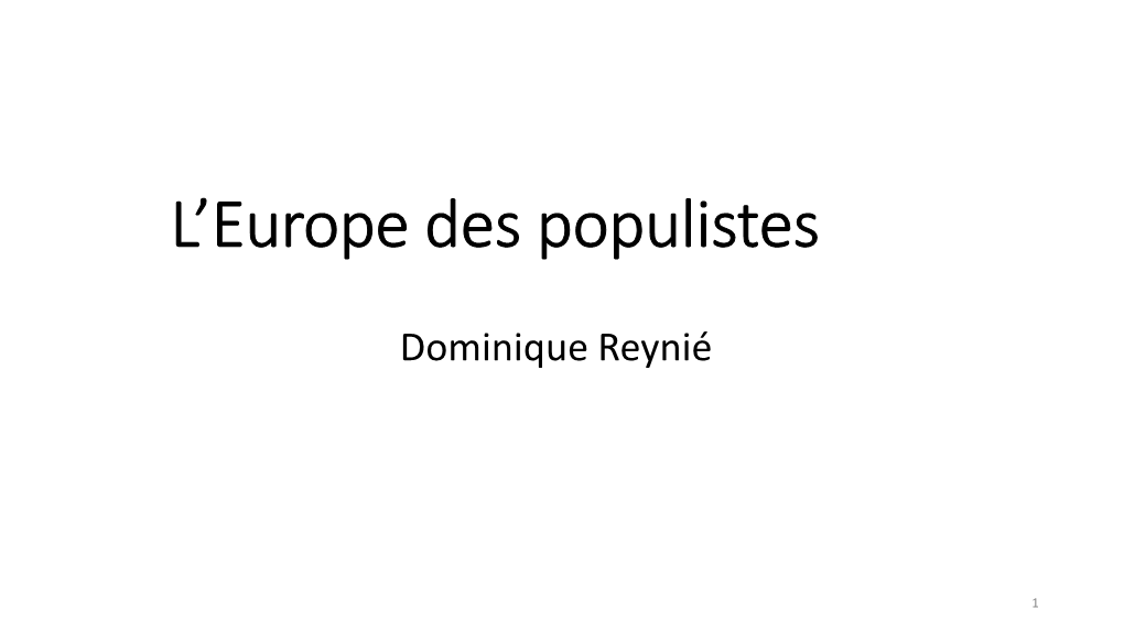 L'europe Des Populistes