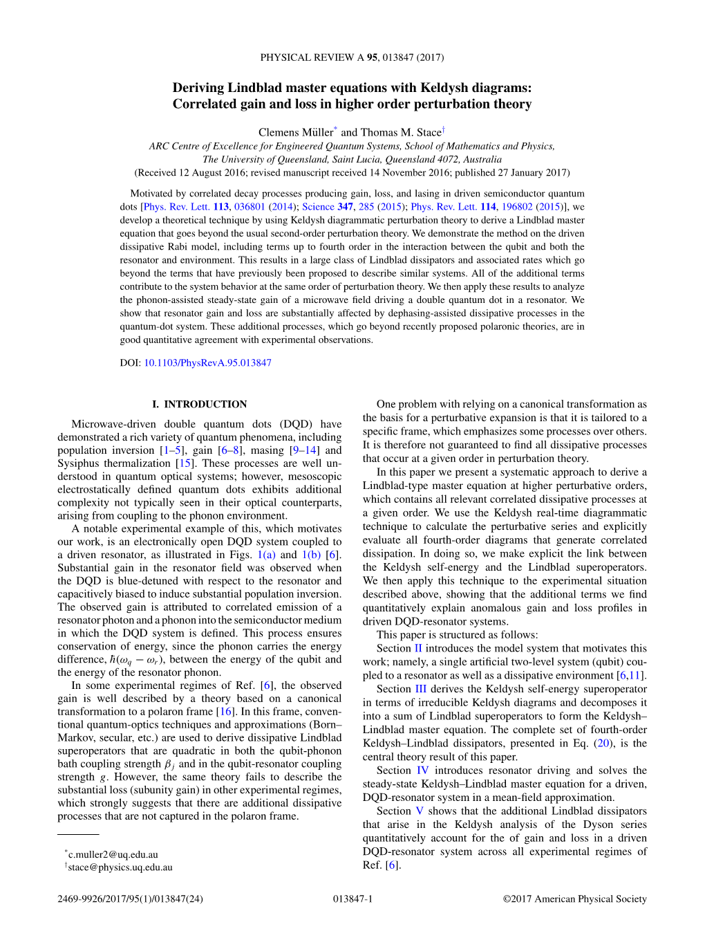 Deriving Lindblad Master Equations with Keldysh Diagrams: Correlated Gain and Loss in Higher Order Perturbation Theory