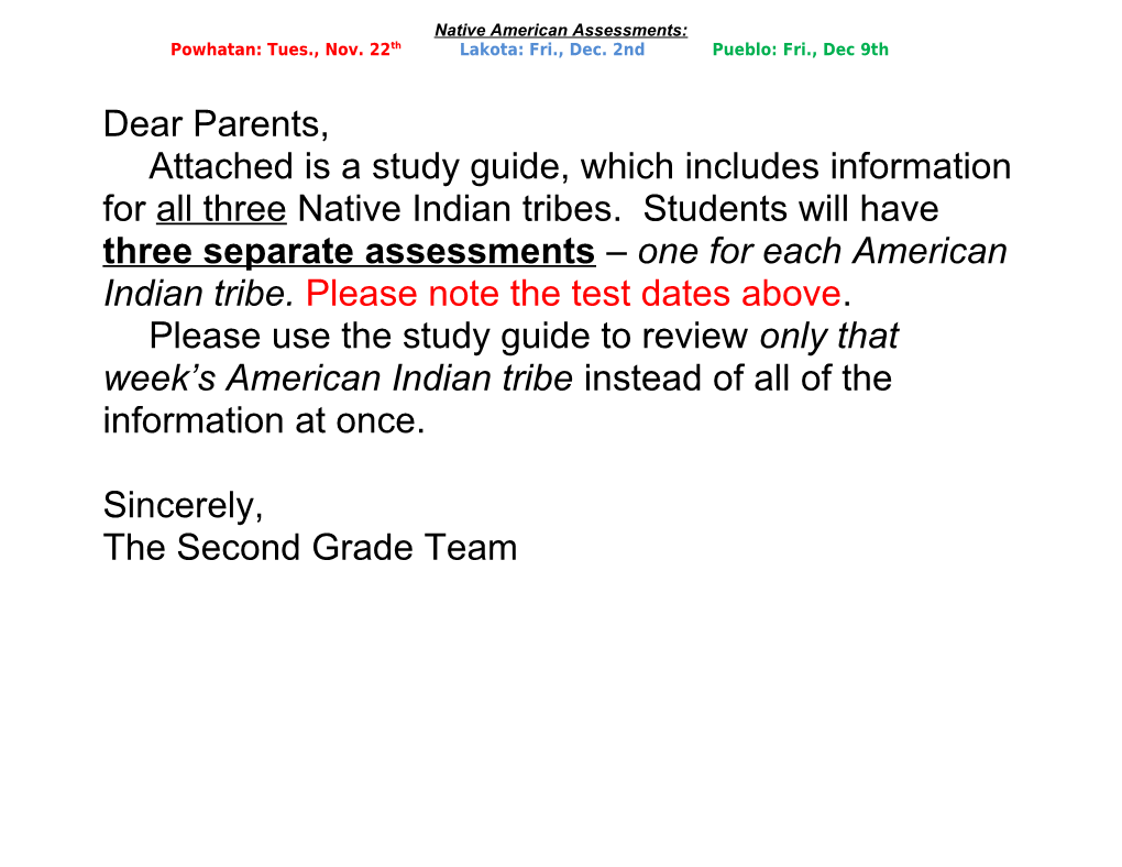 Native American Study Guide Matrix