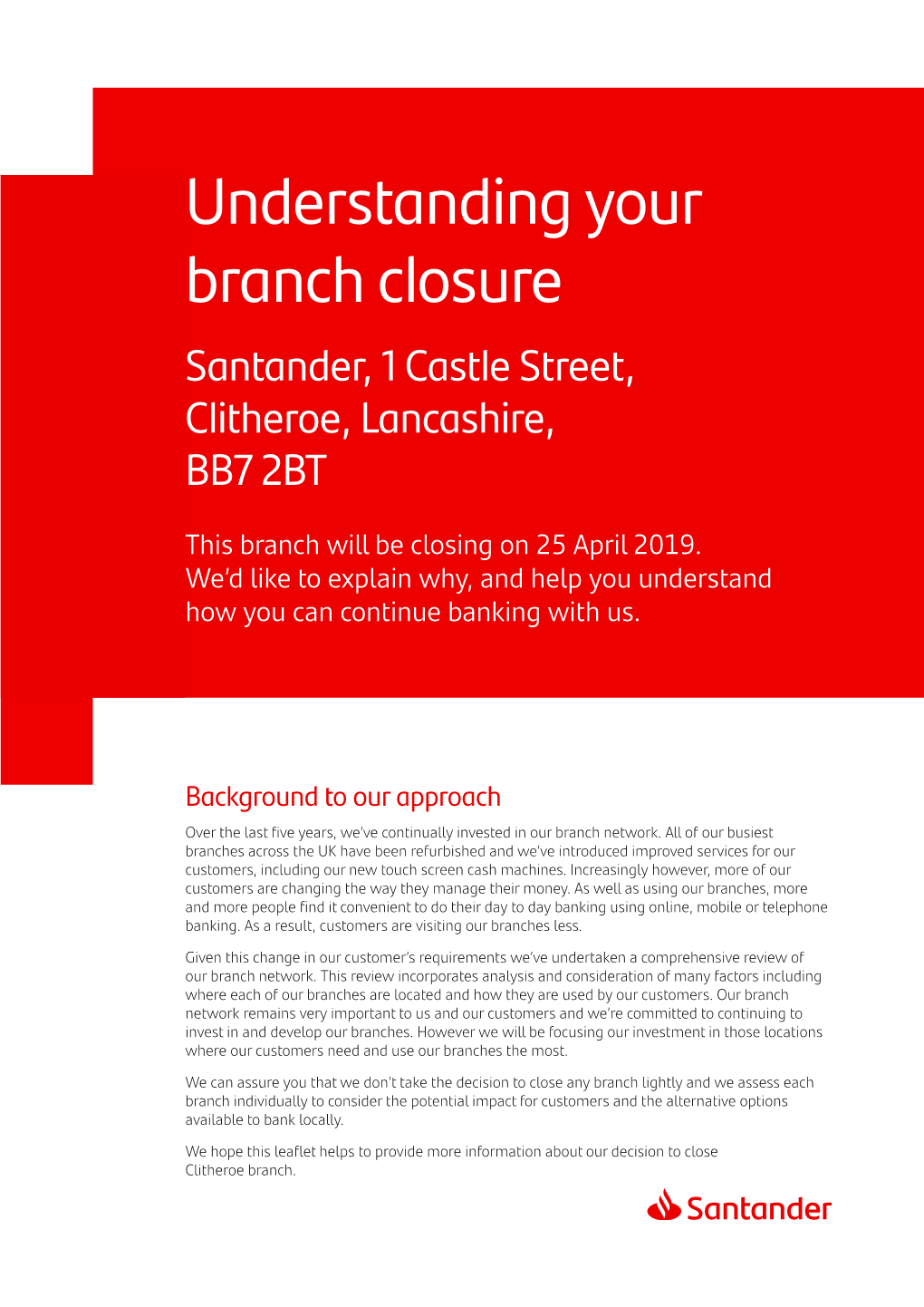 Clitheroe Branch Closure