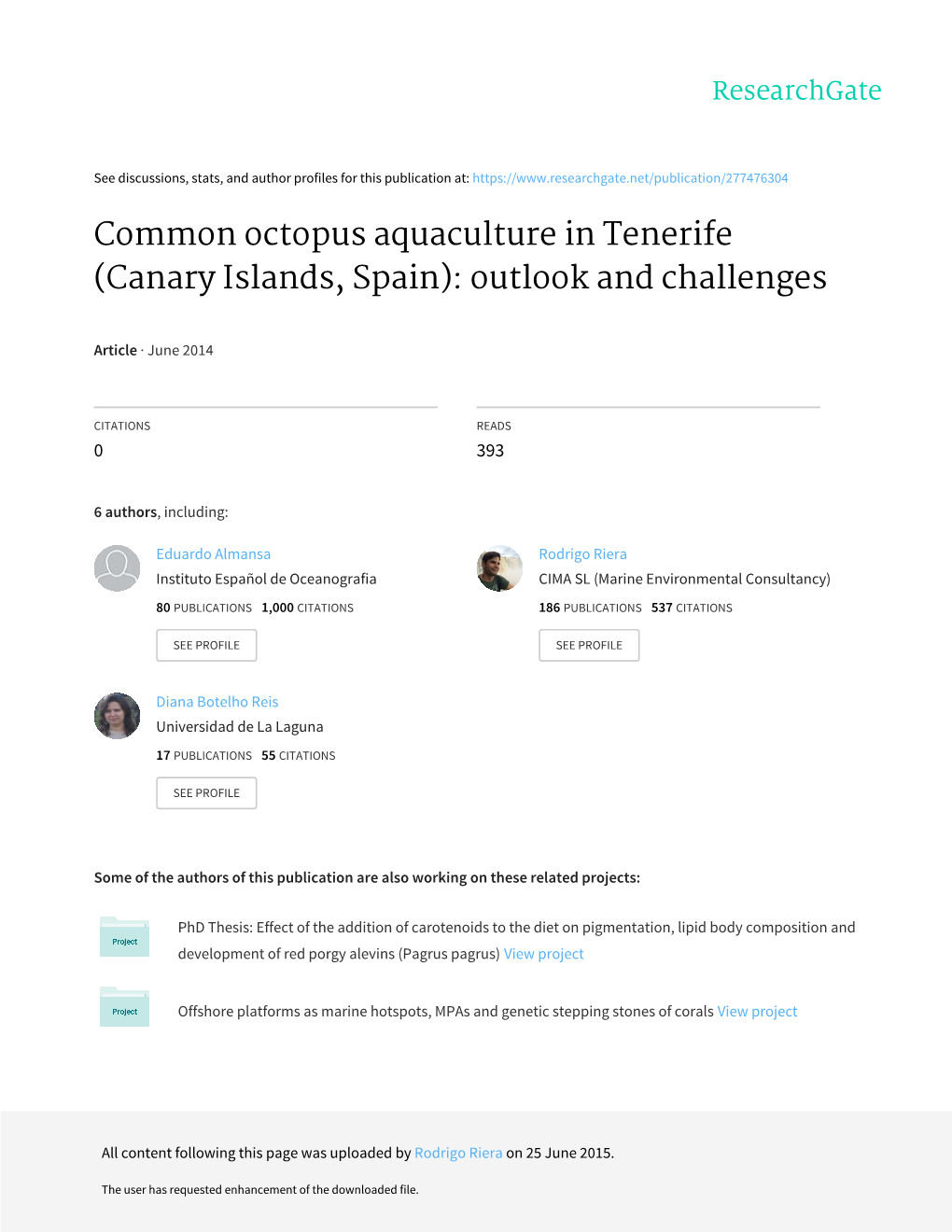 Common Octopus Aquaculture in Tenerife (Canary Islands, Spain): Outlook and Challenges