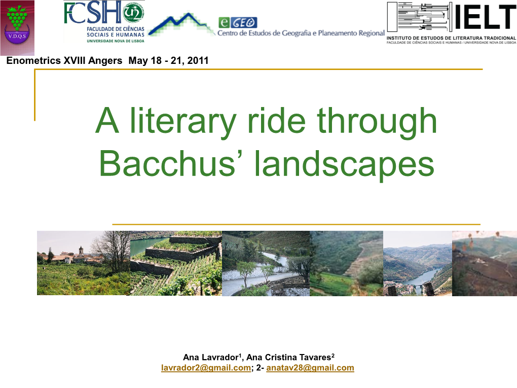 A Literary Ride Through Bacchus' Landscapes