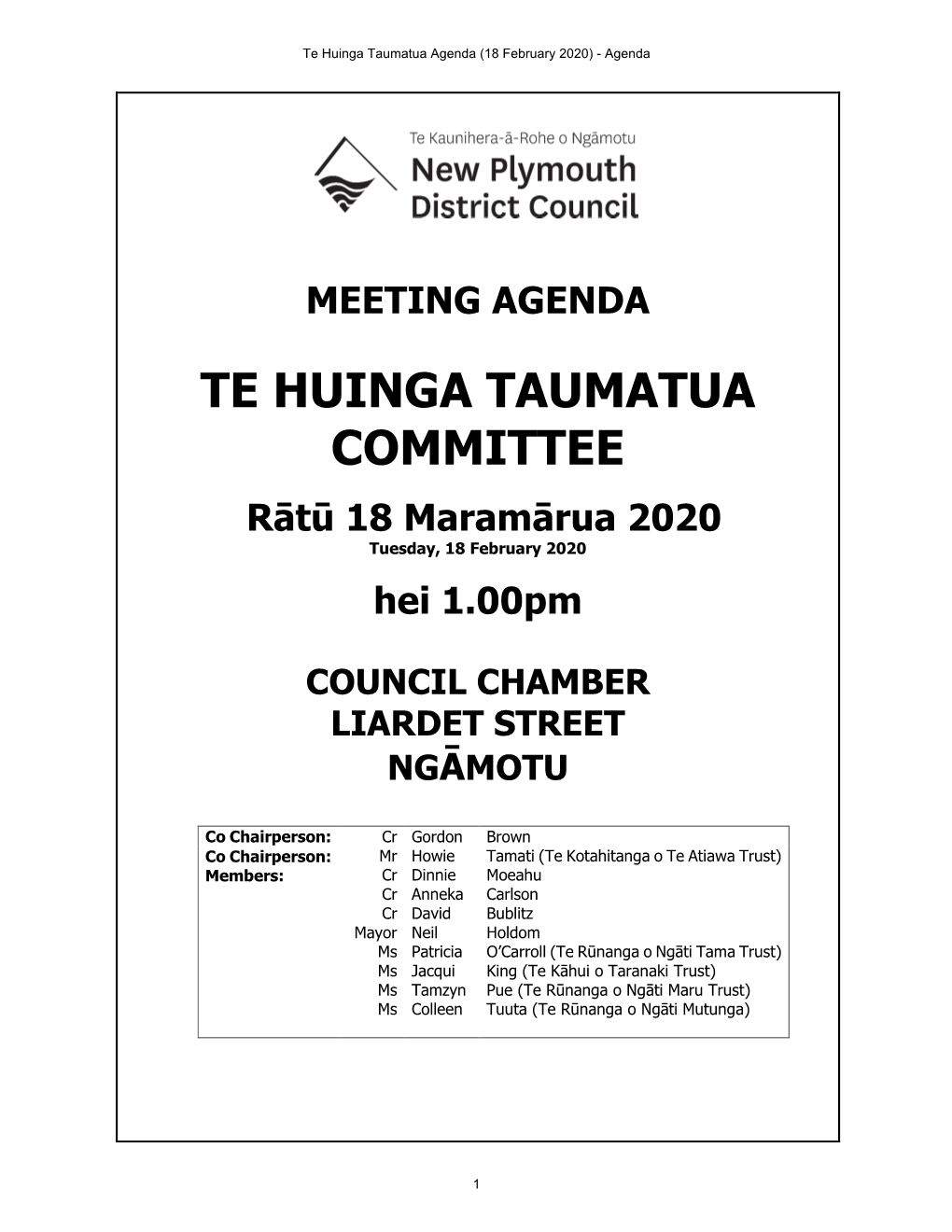 Te Huinga Taumatua Committee