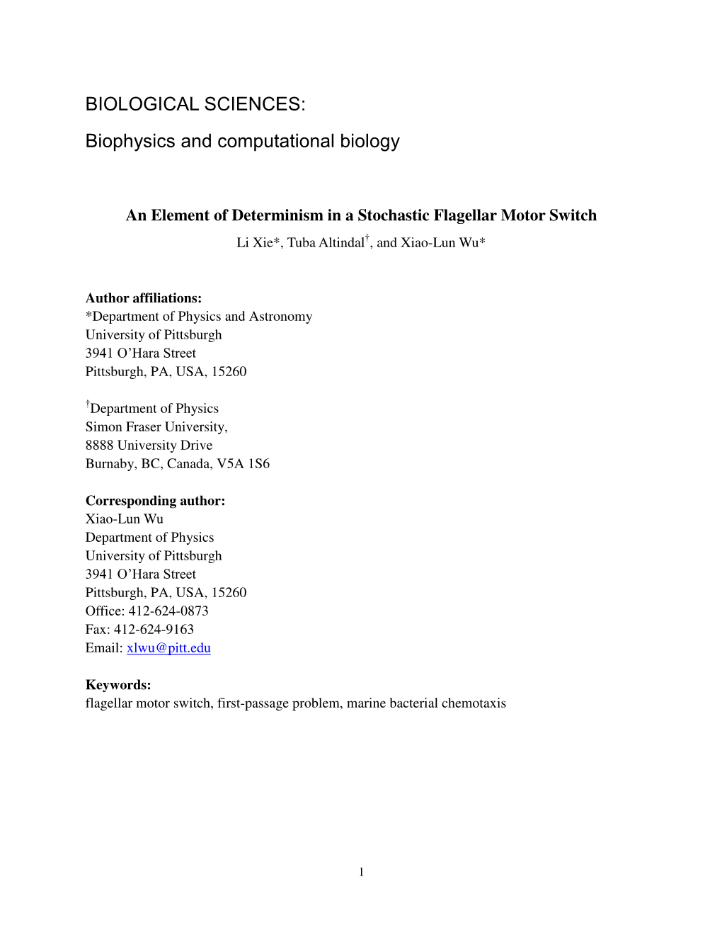 Biophysics and Computational Biology