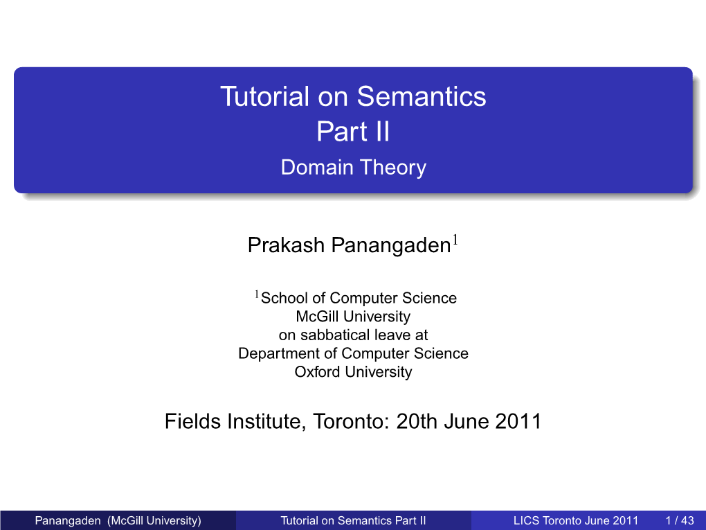 Domain Theory