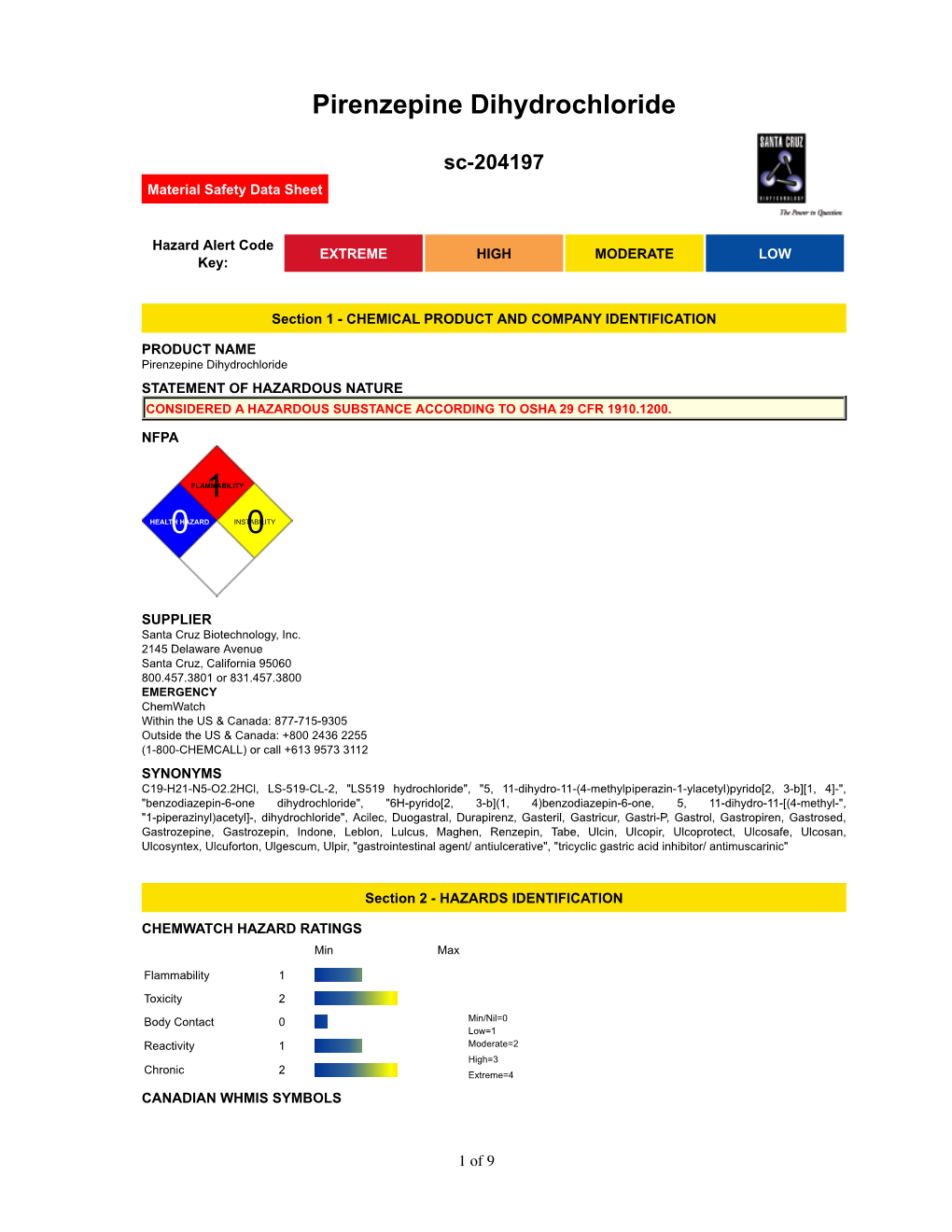 Pirenzepine Dihydrochloride