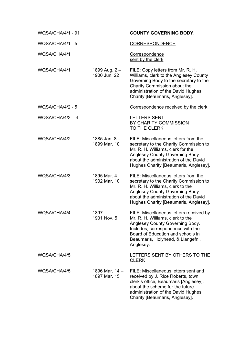 Wqsa/Cha/4/1 - 91 County Governing Body