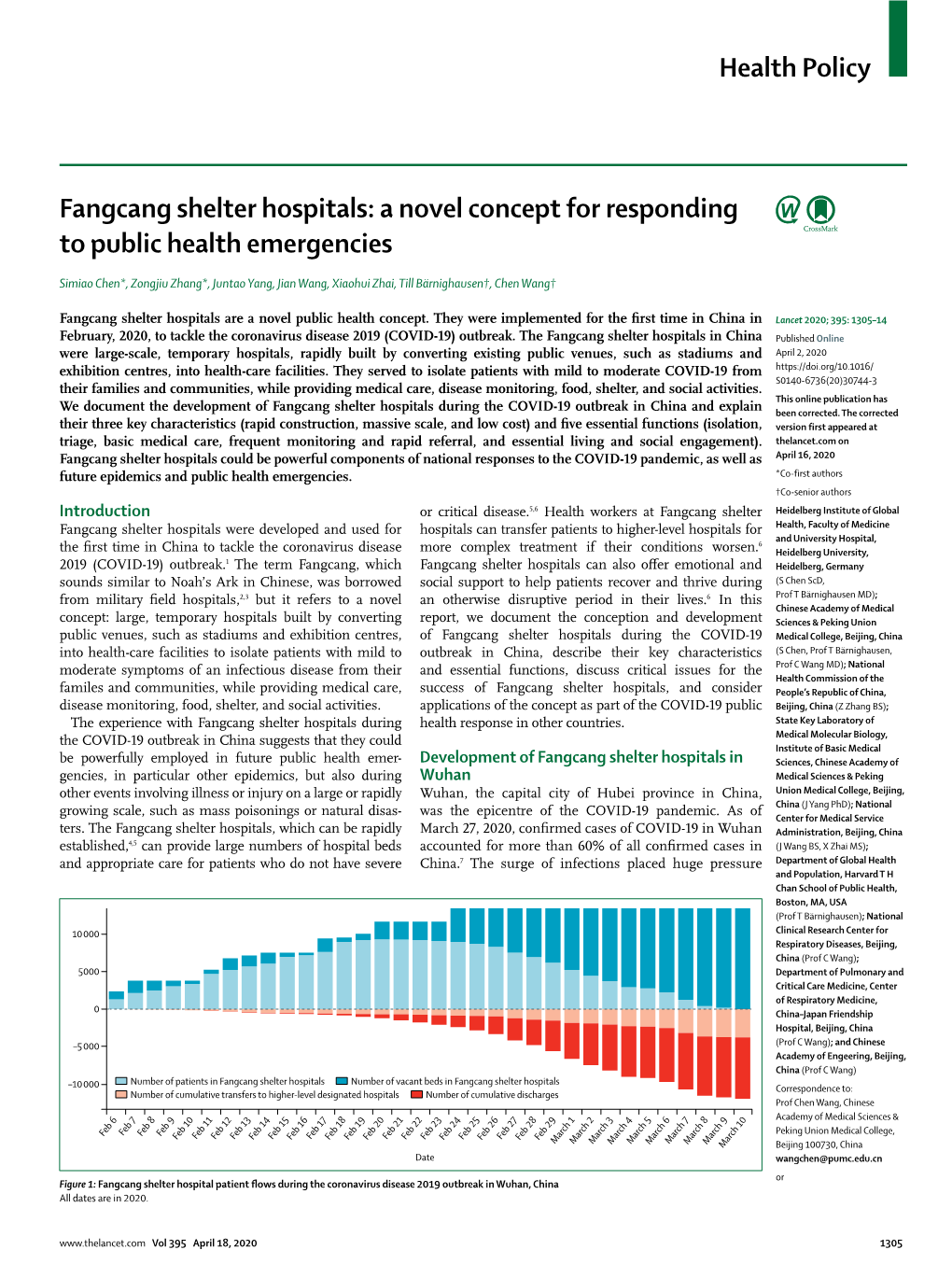 Fangcang Shelter Hospitals: a Novel Concept for Responding to Public Health Emergencies