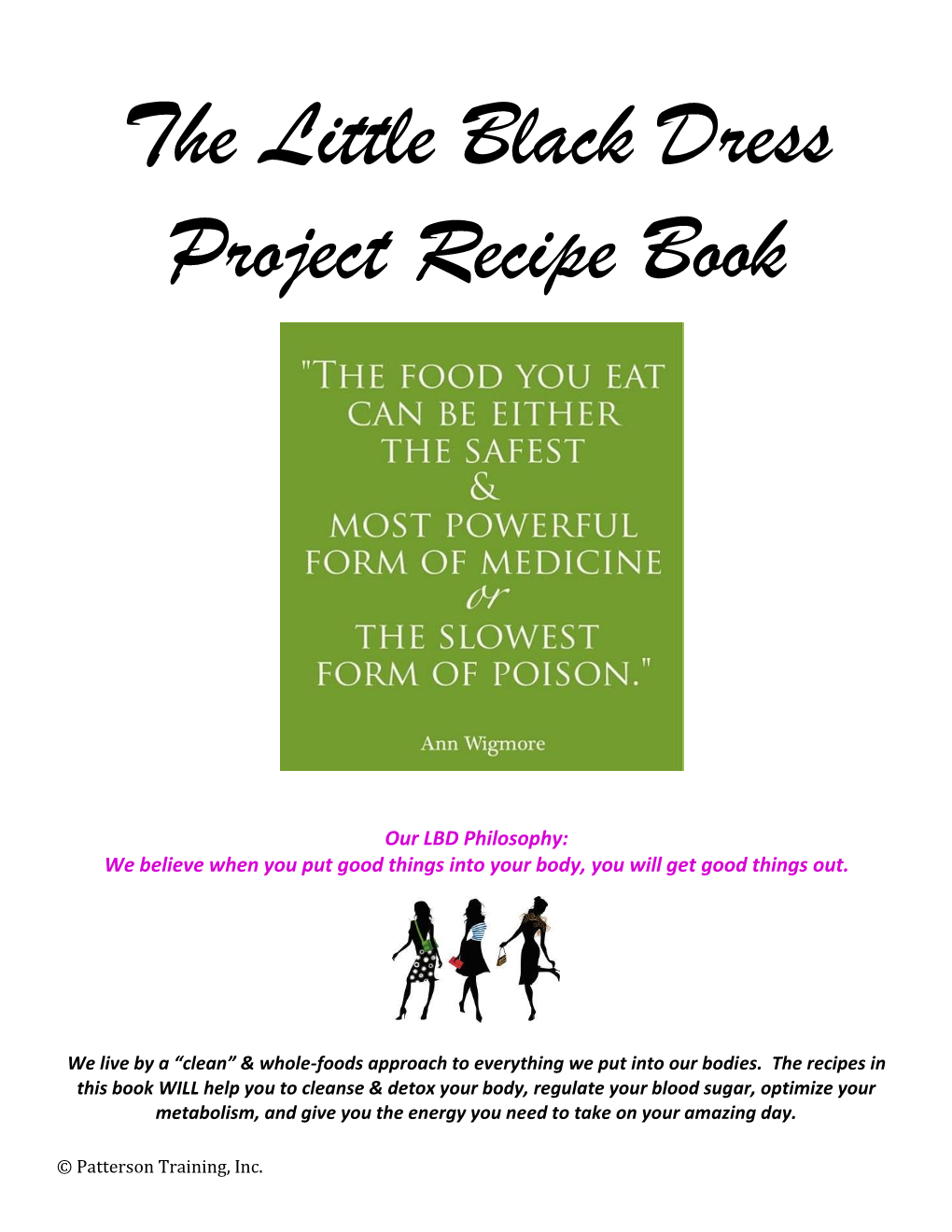 The Little Black Dress Project Recipe Book