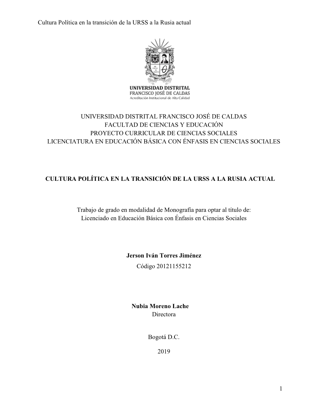 Cultura Política En La Transición De La URSS a La Rusia Actual