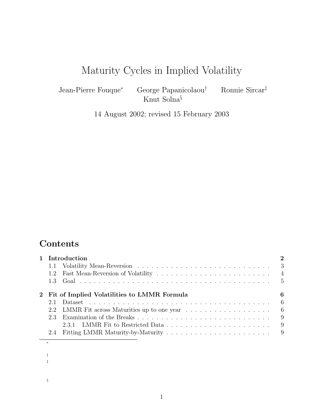 Maturity Cycles in Implied Volatility