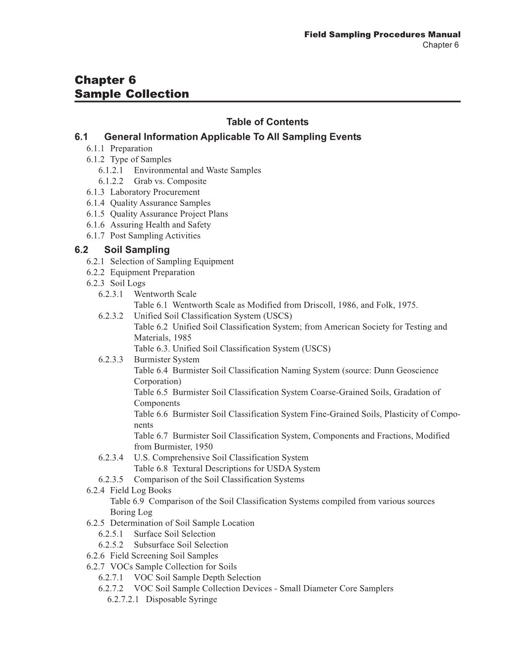 2005 Field Sampling Procedures Manual: Chapter 6 Last