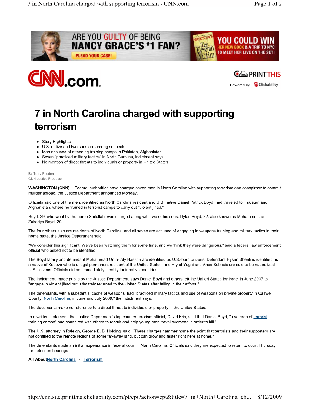 7 in North Carolina Charged with Supporting Terrorism - CNN.Com Page 1 of 2