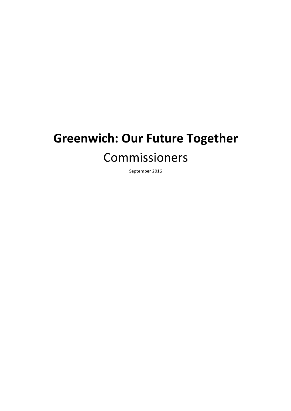 Our Future Together Commissioners September 2016