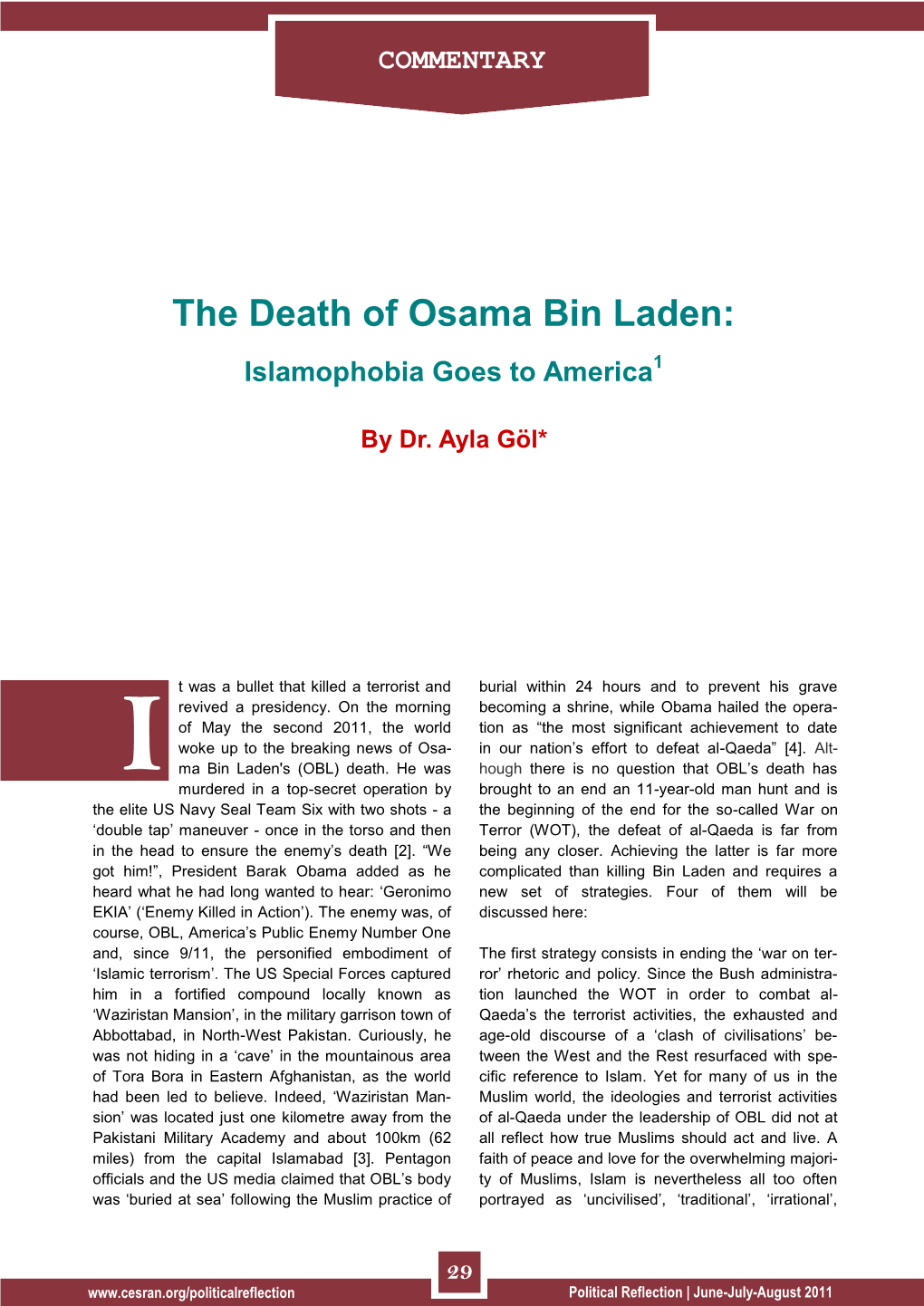 The Death of Osama Bin Laden