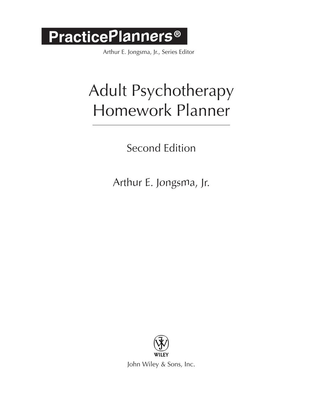 Adult Psychotherapy Homework Planner