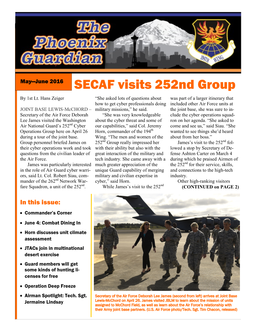 SECAF Visits 252Nd Group by 1St Lt