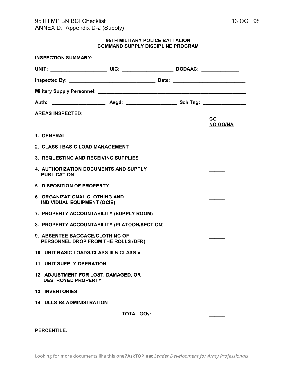 Command Supply Discipline Program