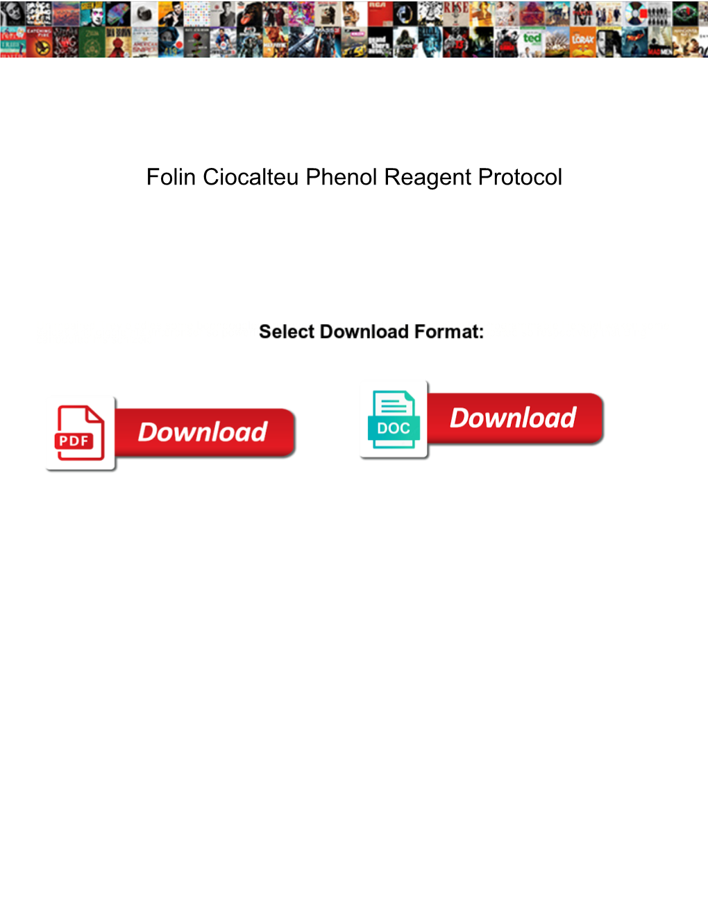 Folin Ciocalteu Phenol Reagent Protocol