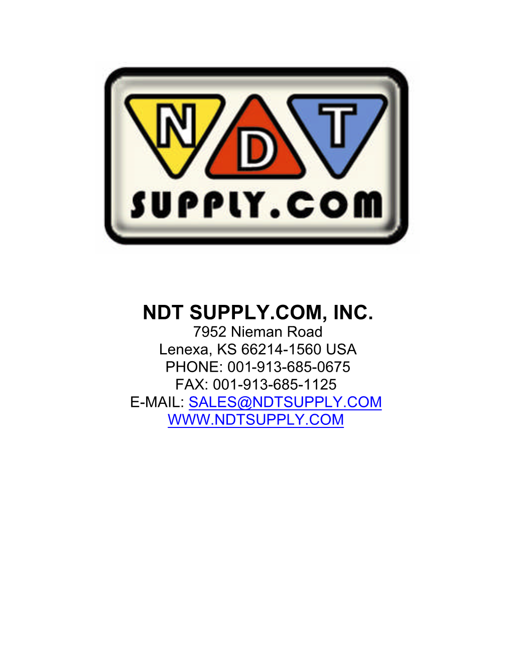 Ndt Supply.Com, Inc