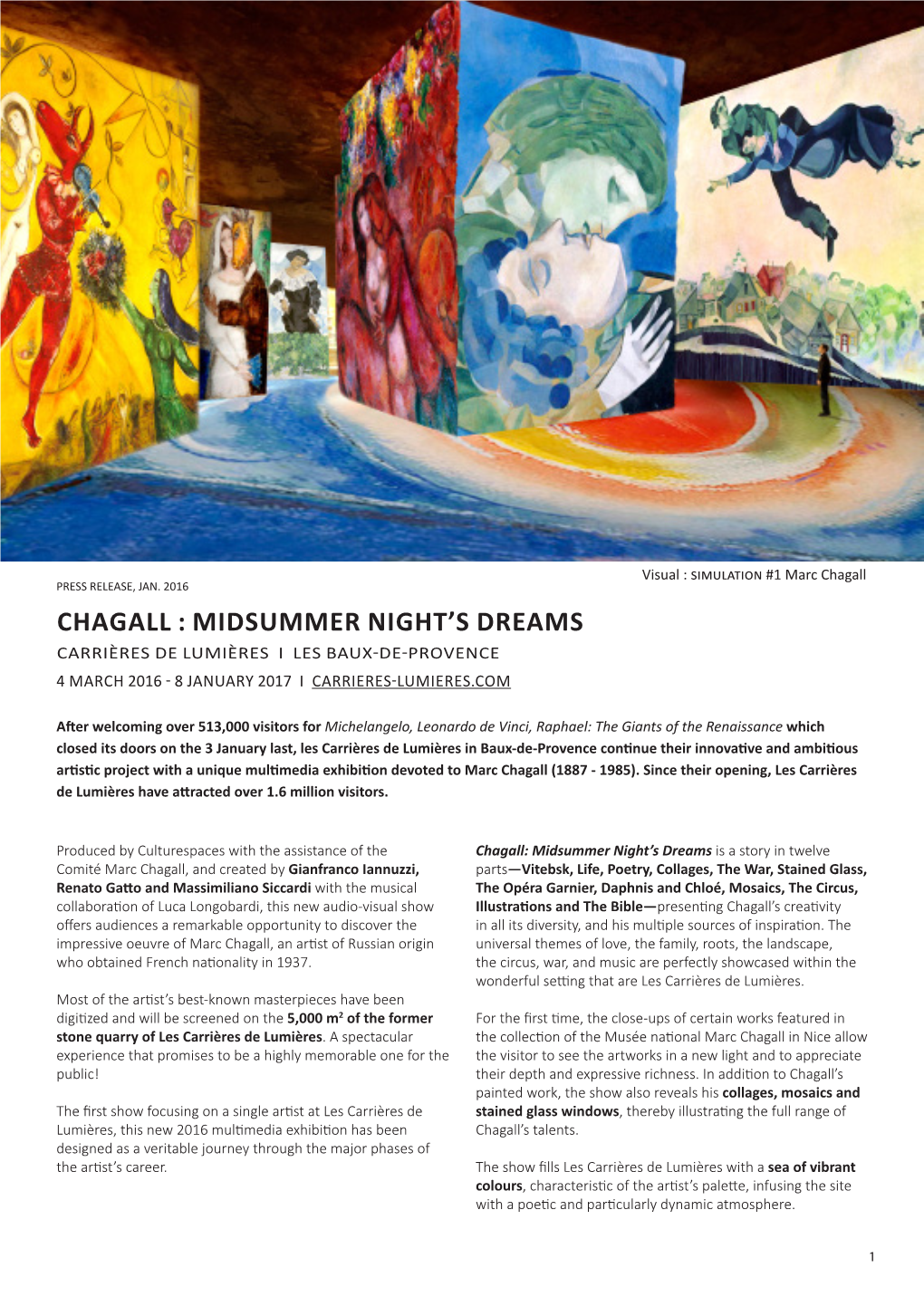 Chagall PRESS RELEASE, JAN
