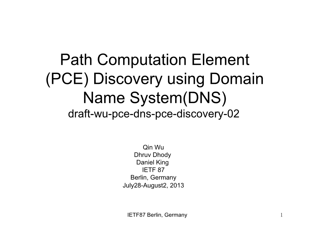 3.5. DNS-Based PCE Discovery