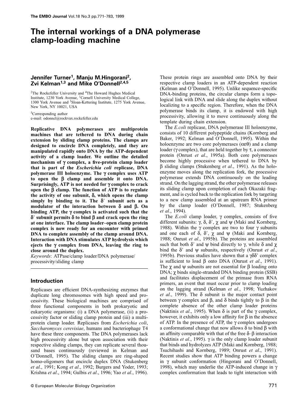 The Internal Workings of a DNA Polymerase Clamp-Loading Machine