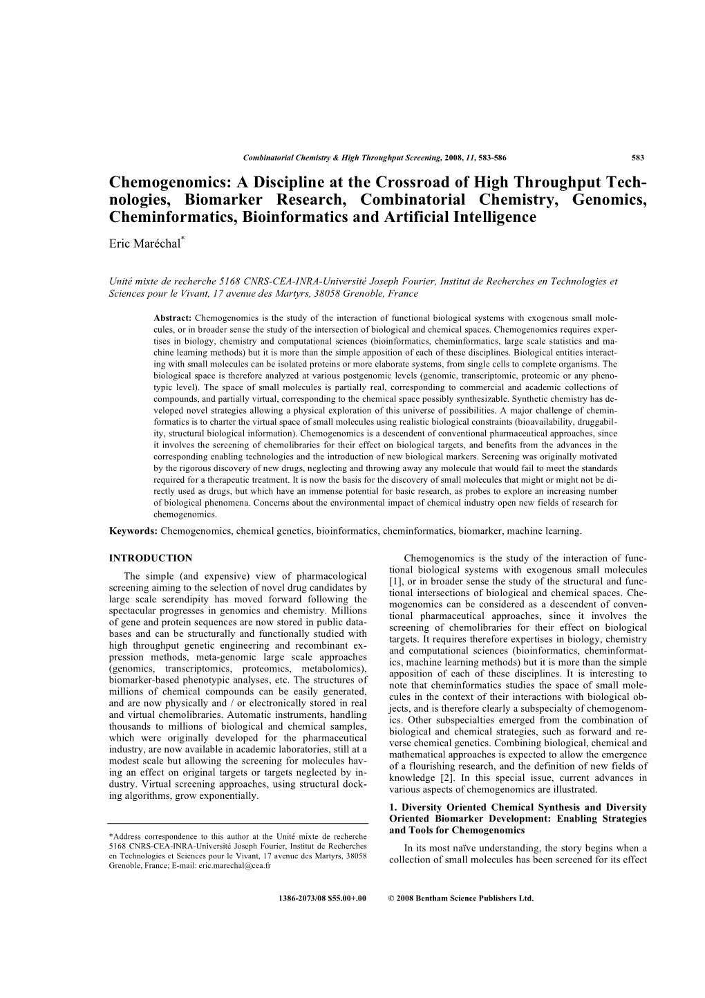 Chemogenomics