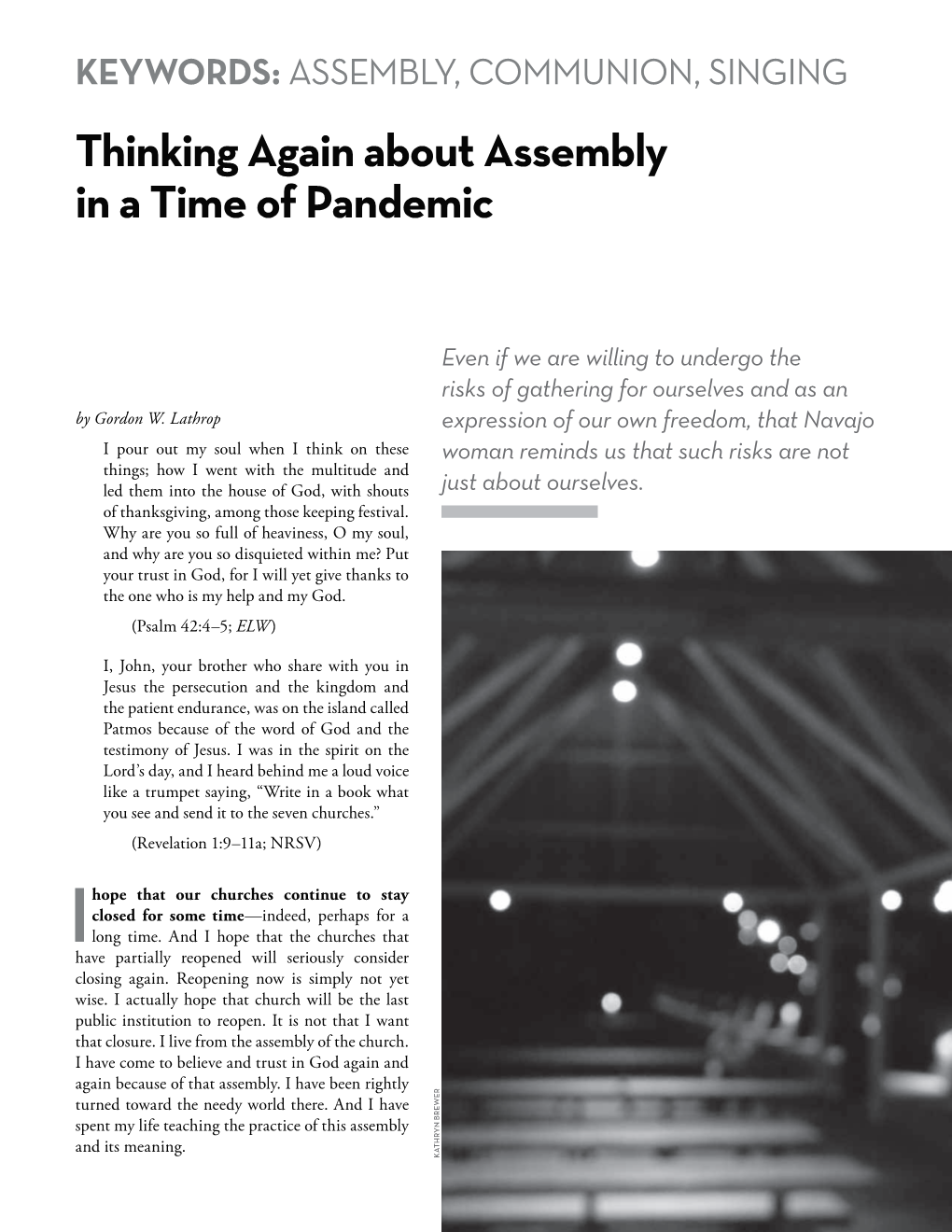 Thinking Again About Assembly in a Time of Pandemic – Gordon W