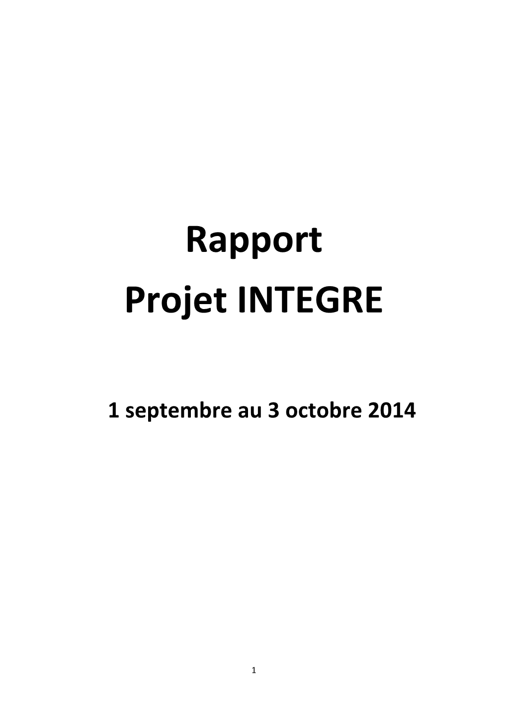 Rapport Projet INTEGRE