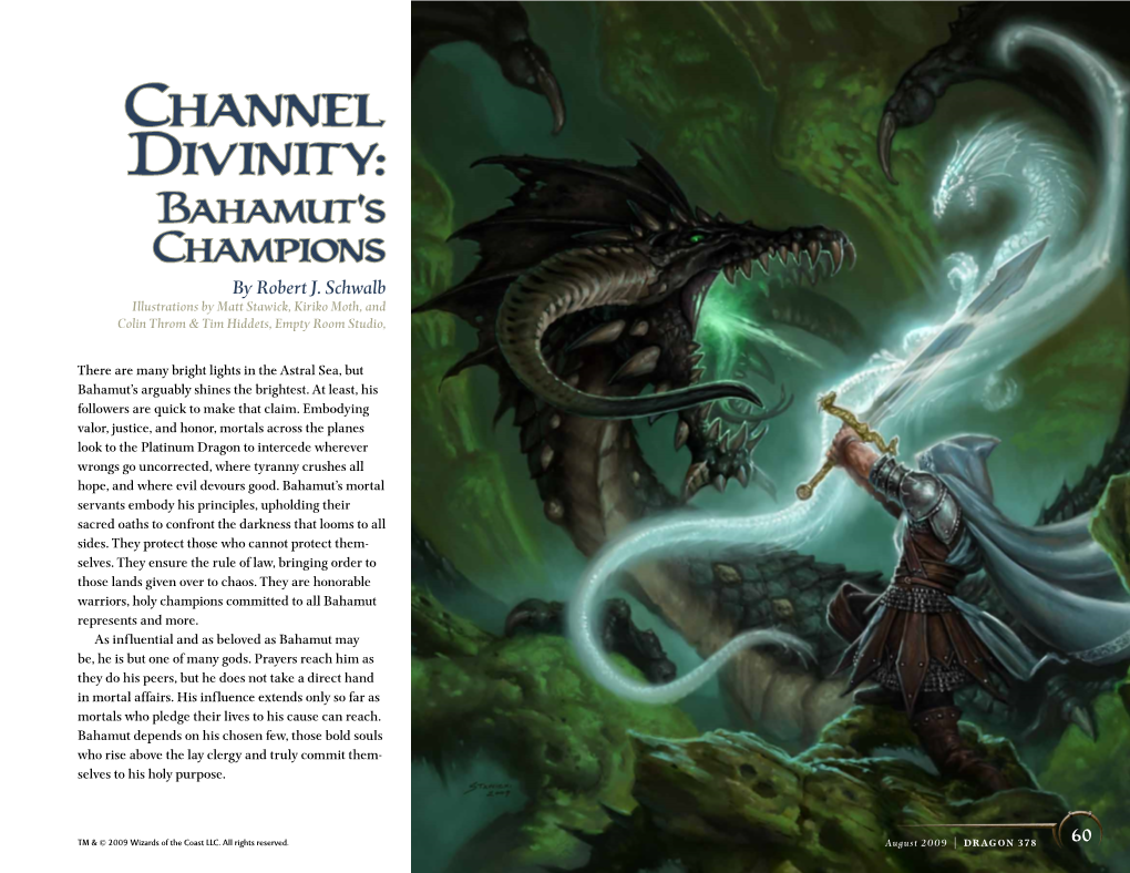 Channel Divinity: Bahamut's Champions by Robert J