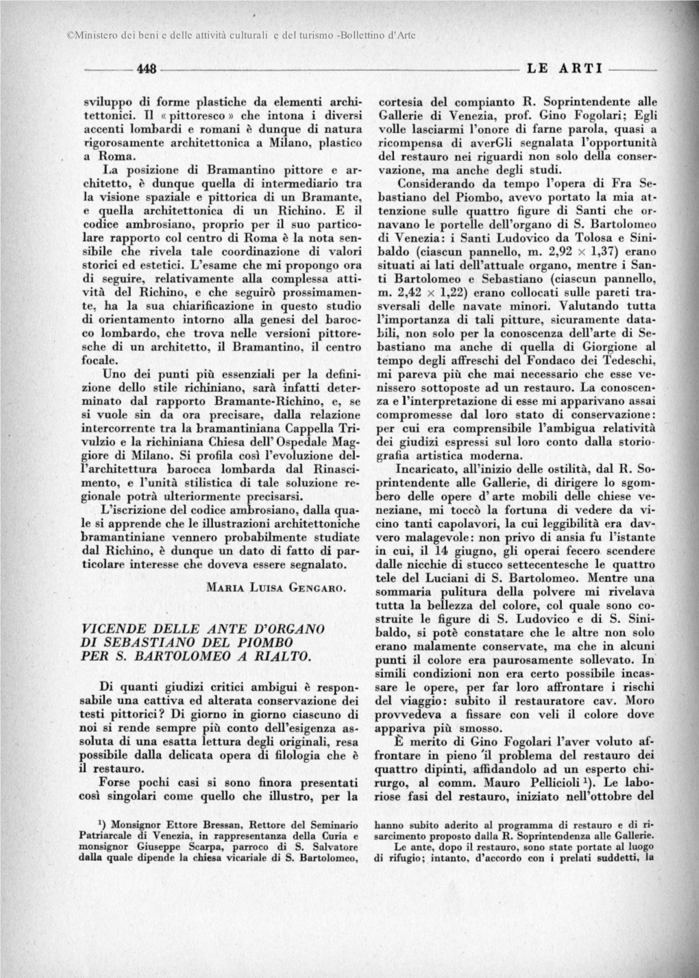 L'e Arti Vicende Delle Ante D'organo Di Sebastiano Del