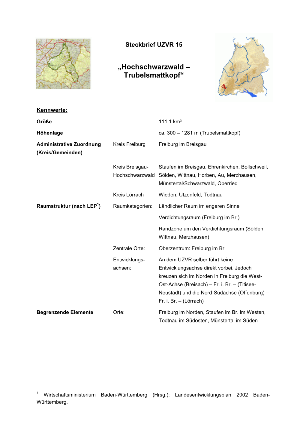 Steckbrief UZVR 15