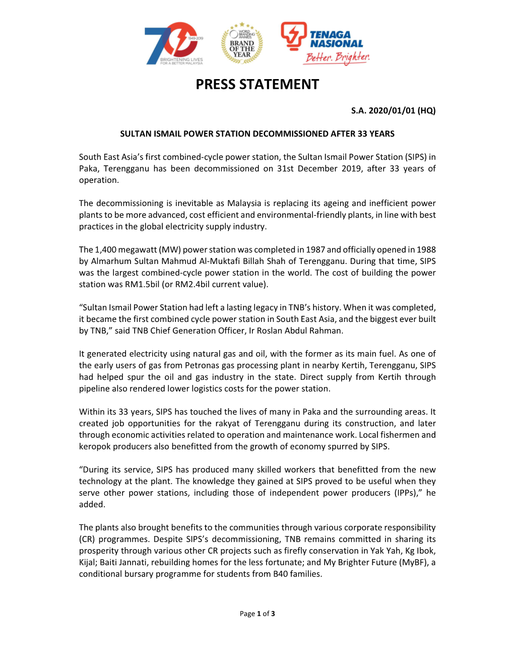 Press Statement