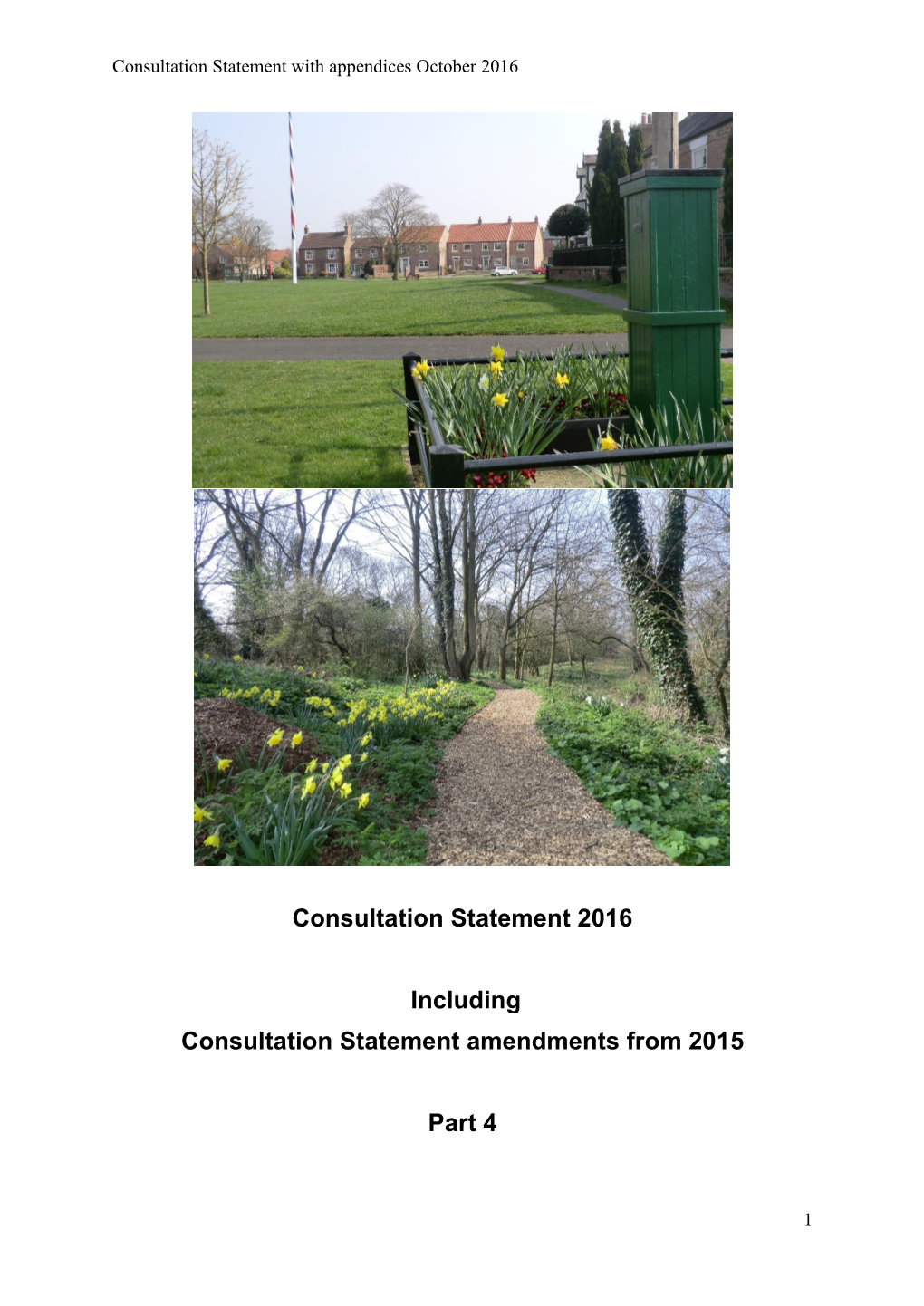 Consultation Statement 2016 Including Consultation Statement