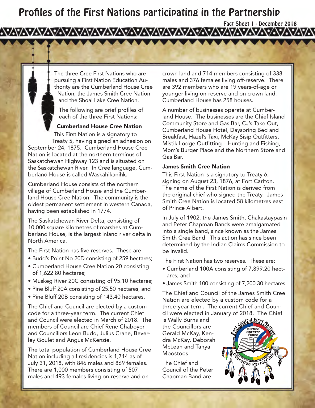 Profiles of the First Nations Participating in the Partnership Fact Sheet 1 - December 2018