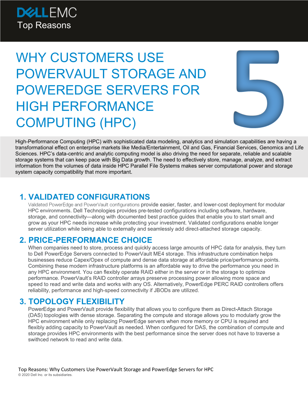 Why Customers Use Powervault Storage and Poweredge Servers for High Performance Computing (Hpc)