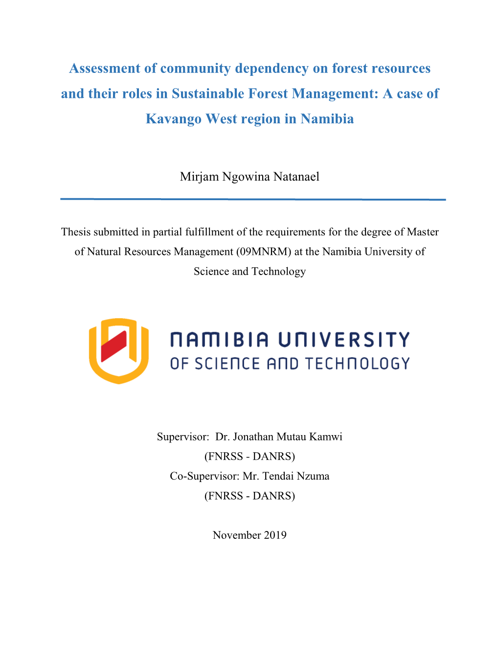 A Case of Kavango West Region in Namibia