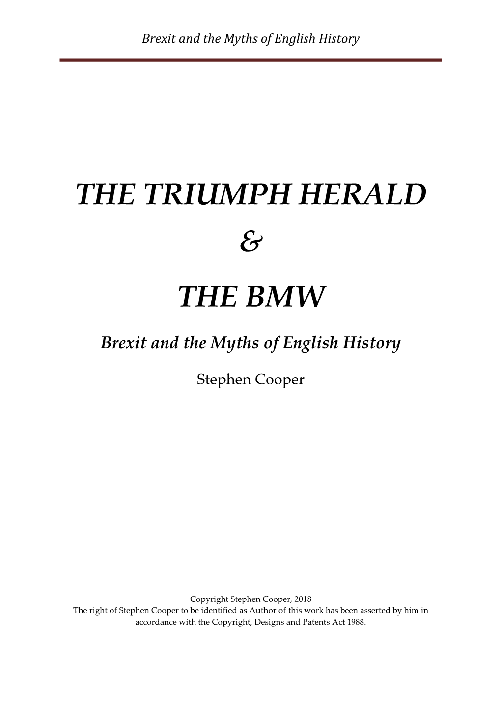 Brexit and the Myths of English History