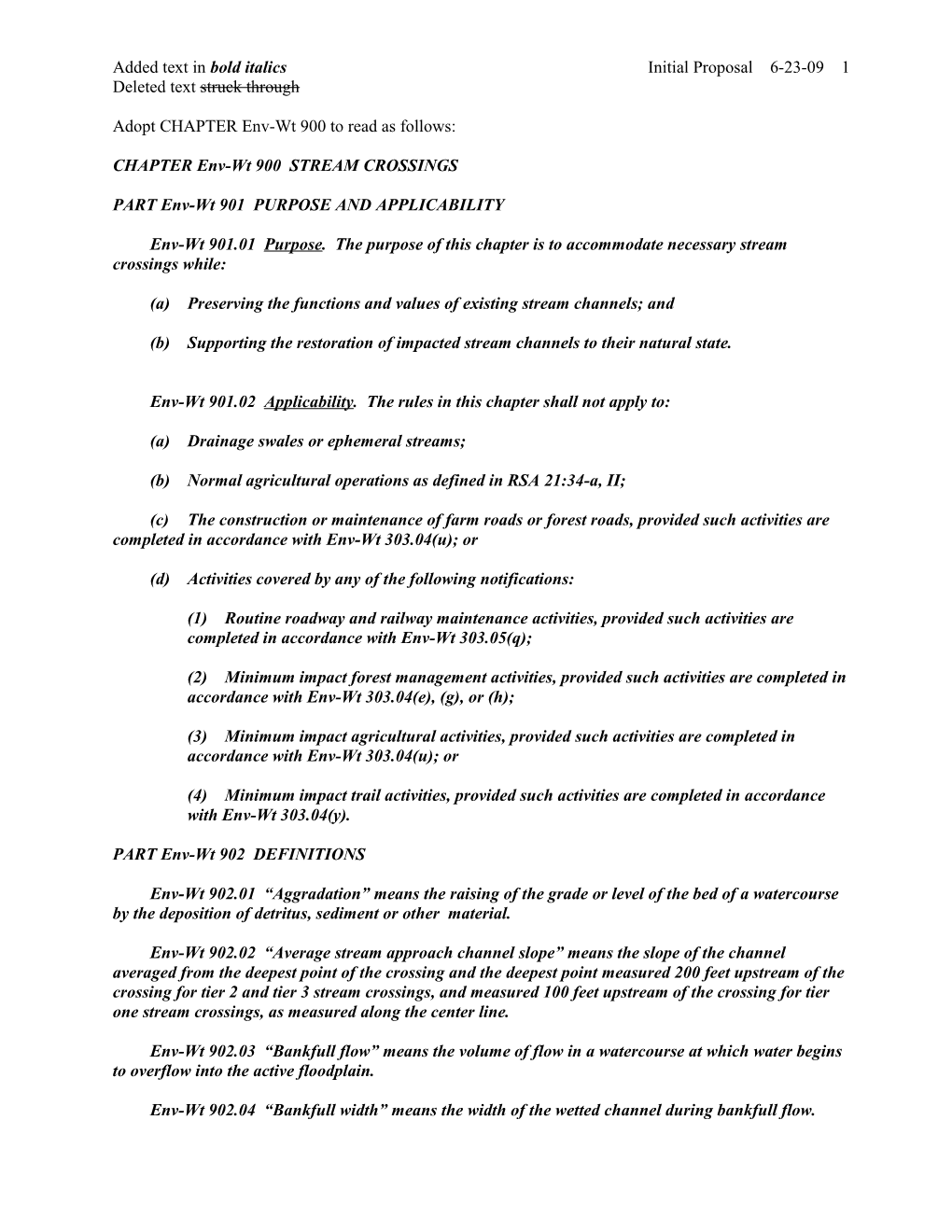 Adopt CHAPTER Env-Wt 900 to Read As Follows